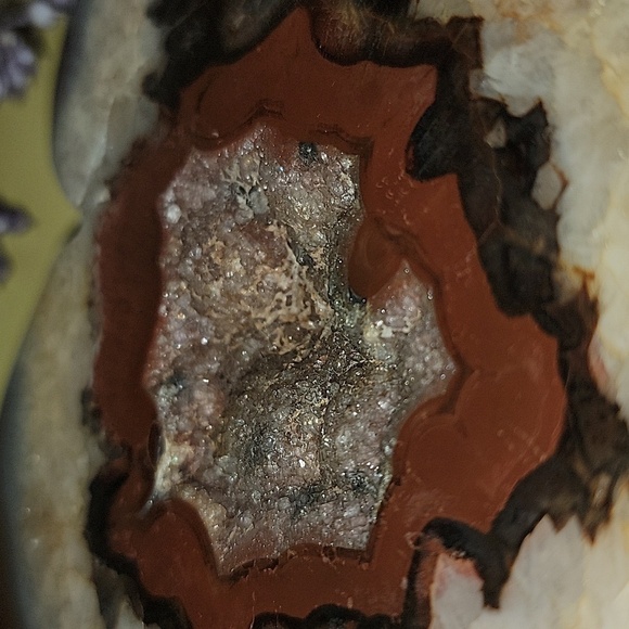 Large Druzy Carnelian Heart Shaped Crystal Carving - Picture 4 of 9